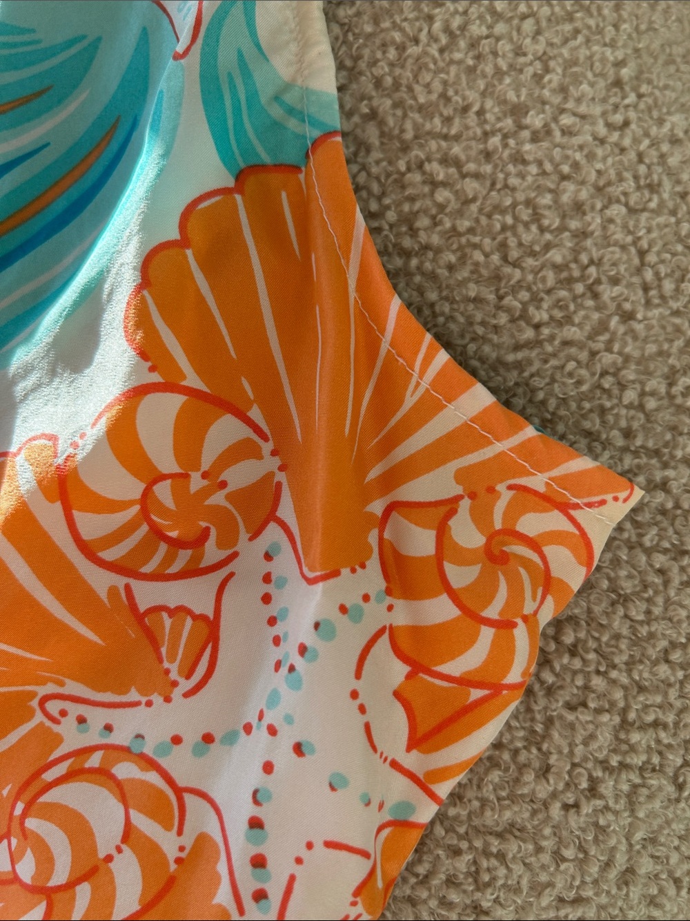 Lilly Pulitzer 100% Silk Fabric - Soft Blue & Peach Beach Wear, Size 2 - Picture 4 of 8